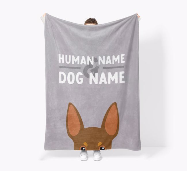 Human & Dog Name: Personalized {breedFullName} Premium Sherpa Fleece Blanket